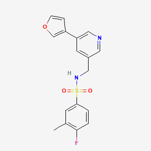 4-fluoro-N-((5-(furan-3-yl)pyridin-3-yl)methyl)-3-methylbenzenesulfonamide