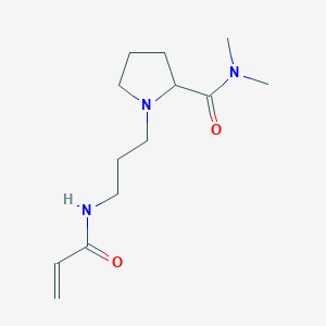 molecular formula C13H23N3O2 B2674678 N,N-Dimethyl-1-[3-(prop-2-enoylamino)propyl]pyrrolidine-2-carboxamide CAS No. 2411193-17-2