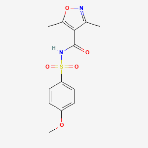 molecular formula C13H14N2O5S B2674684 N-(4-methoxybenzenesulfonyl)-3,5-dimethyl-1,2-oxazole-4-carboxamide CAS No. 861212-29-5