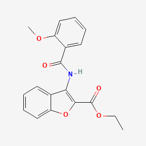 molecular formula C19H17NO5 B2674687 ethyl 3-(2-methoxybenzamido)-1-benzofuran-2-carboxylate CAS No. 847405-69-0