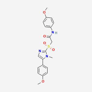 molecular formula C20H21N3O5S B2674707 N-(4-methoxyphenyl)-2-((5-(4-methoxyphenyl)-1-methyl-1H-imidazol-2-yl)sulfonyl)acetamide CAS No. 922072-95-5