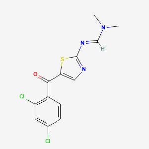 molecular formula C13H11Cl2N3OS B2674708 N'-[5-(2,4-dichlorobenzoyl)-1,3-thiazol-2-yl]-N,N-dimethyliminoformamide CAS No. 865659-42-3