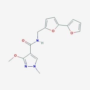 molecular formula C15H15N3O4 B2674738 N-([2,2'-bifuran]-5-ylmethyl)-3-methoxy-1-methyl-1H-pyrazole-4-carboxamide CAS No. 2034436-52-5