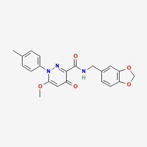 molecular formula C21H19N3O5 B2674741 N-[(2H-1,3-benzodioxol-5-yl)methyl]-6-methoxy-1-(4-methylphenyl)-4-oxo-1,4-dihydropyridazine-3-carboxamide CAS No. 1251677-16-3