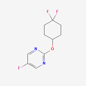 molecular formula C10H11F3N2O B2674745 2-[(4,4-Difluorocyclohexyl)oxy]-5-fluoropyrimidine CAS No. 2197737-69-0
