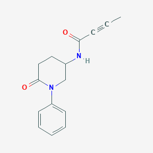 molecular formula C15H16N2O2 B2674748 N-(6-Oxo-1-phenylpiperidin-3-yl)but-2-ynamide CAS No. 2411218-18-1