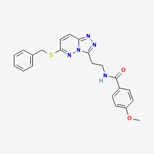 molecular formula C22H21N5O2S B2674760 N-{2-[6-(benzylsulfanyl)-[1,2,4]triazolo[4,3-b]pyridazin-3-yl]ethyl}-4-methoxybenzamide CAS No. 872996-16-2