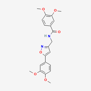 molecular formula C21H22N2O6 B2674801 N-((5-(3,4-dimethoxyphenyl)isoxazol-3-yl)methyl)-3,4-dimethoxybenzamide CAS No. 953015-87-7