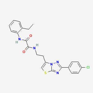 molecular formula C22H20ClN5O2S B2674815 N1-(2-(2-(4-chlorophenyl)thiazolo[3,2-b][1,2,4]triazol-6-yl)ethyl)-N2-(2-ethylphenyl)oxalamide CAS No. 894038-19-8