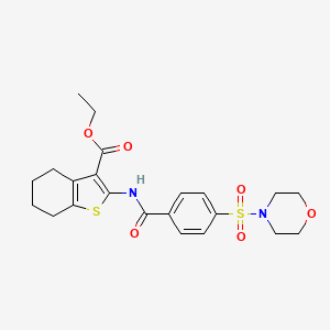 molecular formula C22H26N2O6S2 B2674836 Ethyl 2-(4-(morpholinosulfonyl)benzamido)-4,5,6,7-tetrahydrobenzo[b]thiophene-3-carboxylate CAS No. 305852-26-0