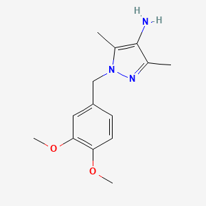 molecular formula C14H19N3O2 B2674840 1-(3,4-dimethoxybenzyl)-3,5-dimethyl-1H-pyrazol-4-amine CAS No. 956786-53-1