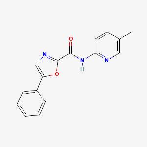 molecular formula C16H13N3O2 B2674852 N-(5-methylpyridin-2-yl)-5-phenyl-1,3-oxazole-2-carboxamide CAS No. 1795297-99-2