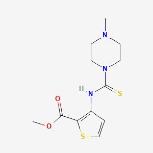 molecular formula C12H17N3O2S2 B2674865 methyl 3-[(4-methylpiperazine-1-carbothioyl)amino]thiophene-2-carboxylate CAS No. 892269-92-0