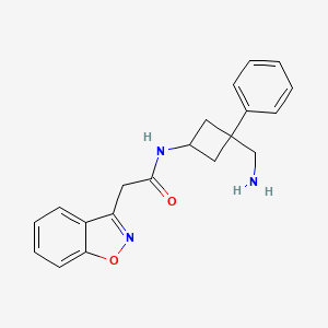 molecular formula C20H21N3O2 B2674881 N-[3-(Aminomethyl)-3-phenylcyclobutyl]-2-(1,2-benzoxazol-3-yl)acetamide CAS No. 2460749-74-8