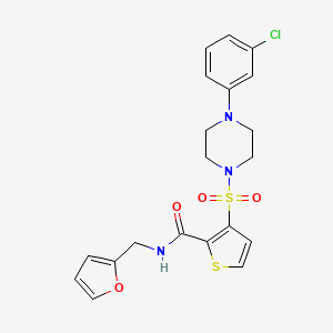 molecular formula C20H20ClN3O4S2 B2674890 3-{[4-(3-chlorophenyl)piperazin-1-yl]sulfonyl}-N-[(furan-2-yl)methyl]thiophene-2-carboxamide CAS No. 1207052-01-4