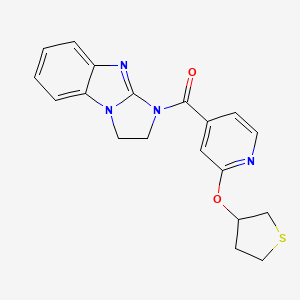 molecular formula C19H18N4O2S B2674896 (2,3-dihydro-1H-benzo[d]imidazo[1,2-a]imidazol-1-yl)(2-((tetrahydrothiophen-3-yl)oxy)pyridin-4-yl)methanone CAS No. 2034620-34-1