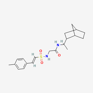 molecular formula C20H28N2O3S B2674913 N-[1-(2-Bicyclo[2.2.1]heptanyl)ethyl]-2-[[(E)-2-(4-methylphenyl)ethenyl]sulfonylamino]acetamide CAS No. 1217869-77-6