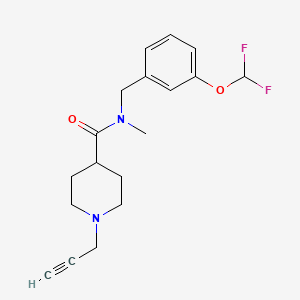 molecular formula C18H22F2N2O2 B2674932 N-{[3-(difluoromethoxy)phenyl]methyl}-N-methyl-1-(prop-2-yn-1-yl)piperidine-4-carboxamide CAS No. 1281137-81-2
