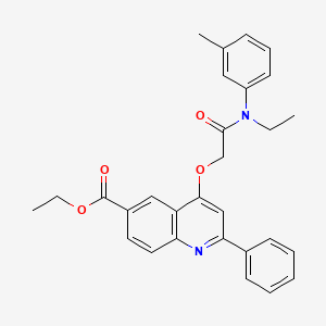 molecular formula C29H28N2O4 B2674935 ethyl 4-{[ethyl(3-methylphenyl)carbamoyl]methoxy}-2-phenylquinoline-6-carboxylate CAS No. 1114648-26-8