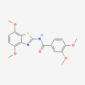 molecular formula C18H18N2O5S B2674948 N-(4,7-dimethoxy-1,3-benzothiazol-2-yl)-3,4-dimethoxybenzamide CAS No. 912764-17-1