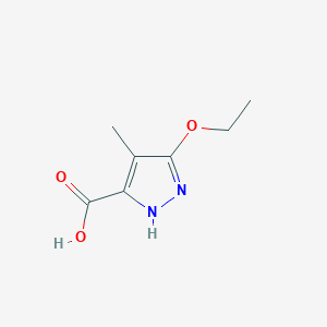 molecular formula C7H10N2O3 B2674967 5-Ethoxy-4-methyl-1H-pyrazole-3-carboxylic acid CAS No. 1297547-42-2