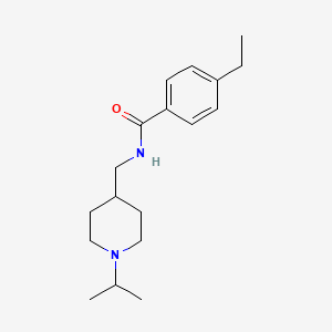 molecular formula C18H28N2O B2674974 4-ethyl-N-((1-isopropylpiperidin-4-yl)methyl)benzamide CAS No. 946326-52-9
