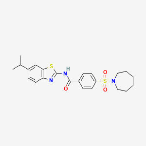 molecular formula C23H27N3O3S2 B2674986 4-(azepan-1-ylsulfonyl)-N-(6-isopropylbenzo[d]thiazol-2-yl)benzamide CAS No. 892857-50-0