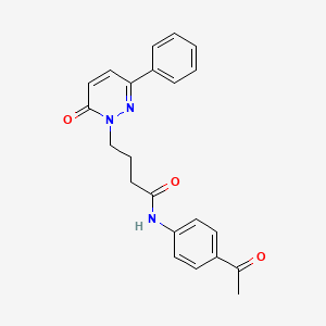 molecular formula C22H21N3O3 B2674996 N-(4-acetylphenyl)-4-(6-oxo-3-phenylpyridazin-1(6H)-yl)butanamide CAS No. 953181-16-3