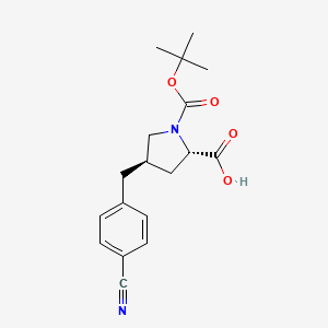 molecular formula C18H22N2O4 B2675000 Boc-(R)-gamma-(4-cyano-benzyl)-L-proline CAS No. 1217684-11-1
