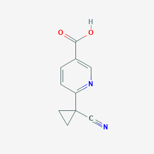 molecular formula C10H8N2O2 B2675015 6-(1-Cyanocyclopropyl)nicotinic acid CAS No. 1956379-76-2