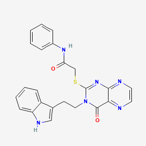 molecular formula C24H20N6O2S B2675020 2-({3-[2-(1H-indol-3-yl)ethyl]-4-oxo-3,4-dihydropteridin-2-yl}sulfanyl)-N-phenylacetamide CAS No. 902881-91-8