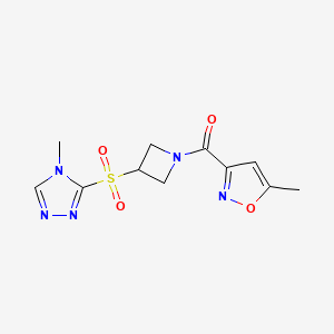 (3-((4-methyl-4H-1,2,4-triazol-3-yl)sulfonyl)azetidin-1-yl)(5-methylisoxazol-3-yl)methanone