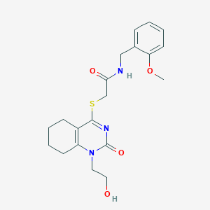 2-((1-(2-hydroxyethyl)-2-oxo-1,2,5,6,7,8-hexahydroquinazolin-4-yl)thio)-N-(2-methoxybenzyl)acetamide