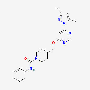 4-[[6-(3,5-Dimethylpyrazol-1-yl)pyrimidin-4-yl]oxymethyl]-N-phenylpiperidine-1-carboxamide