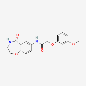 2-(3-methoxyphenoxy)-N-(5-oxo-2,3,4,5-tetrahydrobenzo[f][1,4]oxazepin-7-yl)acetamide