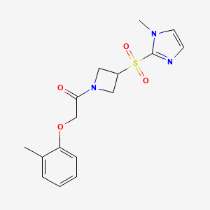 1-(3-((1-methyl-1H-imidazol-2-yl)sulfonyl)azetidin-1-yl)-2-(o-tolyloxy)ethanone