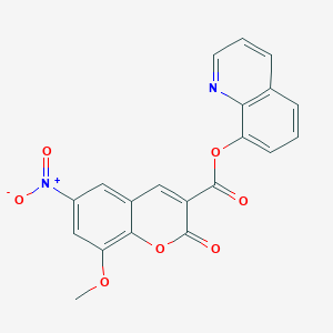 quinolin-8-yl 8-methoxy-6-nitro-2-oxo-2H-chromene-3-carboxylate