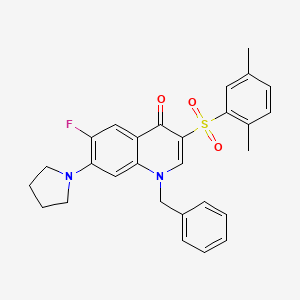 1-benzyl-3-[(2,5-dimethylphenyl)sulfonyl]-6-fluoro-7-pyrrolidin-1-ylquinolin-4(1H)-one