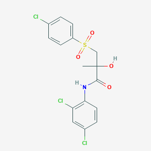 3-[(4-chlorophenyl)sulfonyl]-N-(2,4-dichlorophenyl)-2-hydroxy-2-methylpropanamide