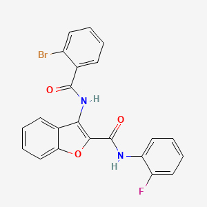 molecular formula C22H14BrFN2O3 B2675091 3-(2-bromobenzamido)-N-(2-fluorophenyl)benzofuran-2-carboxamide CAS No. 862977-56-8