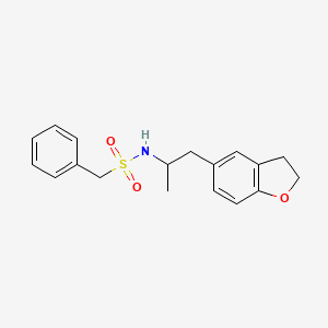 molecular formula C18H21NO3S B2675105 N-(1-(2,3-dihydrobenzofuran-5-yl)propan-2-yl)-1-phenylmethanesulfonamide CAS No. 2034516-63-5
