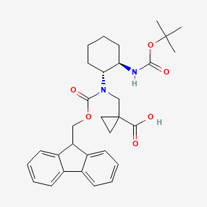 1-[[9H-Fluoren-9-ylmethoxycarbonyl-[(1R,2R)-2-[(2-methylpropan-2-yl)oxycarbonylamino]cyclohexyl]amino]methyl]cyclopropane-1-carboxylic acid