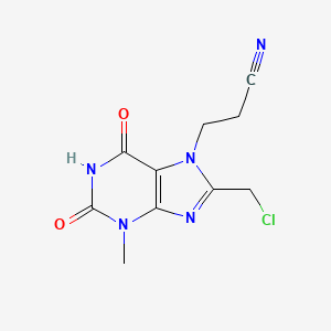 3-(8-(chloromethyl)-3-methyl-2,6-dioxo-2,3-dihydro-1H-purin-7(6H)-yl)propanenitrile