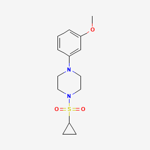 molecular formula C14H20N2O3S B2675121 1-(Cyclopropylsulfonyl)-4-(3-methoxyphenyl)piperazine CAS No. 1235344-40-7