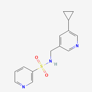 molecular formula C14H15N3O2S B2675159 N-[(5-cyclopropylpyridin-3-yl)methyl]pyridine-3-sulfonamide CAS No. 2034571-01-0