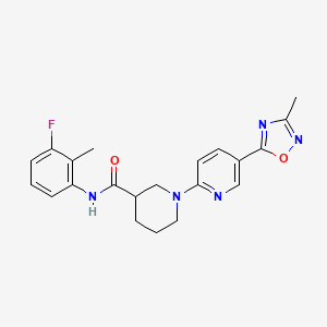 molecular formula C21H22FN5O2 B2675167 N-(3-fluoro-2-methylphenyl)-1-[5-(3-methyl-1,2,4-oxadiazol-5-yl)pyridin-2-yl]piperidine-3-carboxamide CAS No. 1396863-73-2