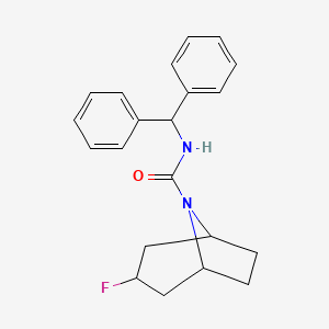 molecular formula C21H23FN2O B2675195 N-(diphenylmethyl)-3-fluoro-8-azabicyclo[3.2.1]octane-8-carboxamide CAS No. 2309343-28-8