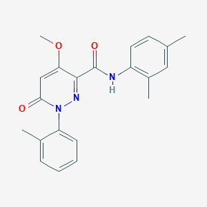 molecular formula C21H21N3O3 B2675223 N-(2,4-dimethylphenyl)-4-methoxy-1-(2-methylphenyl)-6-oxo-1,6-dihydropyridazine-3-carboxamide CAS No. 1004383-94-1