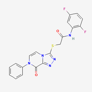 molecular formula C19H13F2N5O2S B2675234 N-(2,5-difluorophenyl)-2-({8-oxo-7-phenyl-7H,8H-[1,2,4]triazolo[4,3-a]pyrazin-3-yl}sulfanyl)acetamide CAS No. 1243061-22-4
