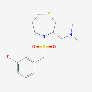 1-(4-((3-fluorobenzyl)sulfonyl)-1,4-thiazepan-3-yl)-N,N-dimethylmethanamine